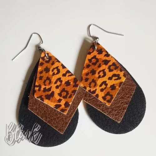 Brown Faux Leather earrings