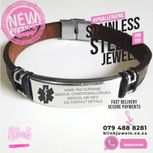 Buffalo Leather medical Bracelet