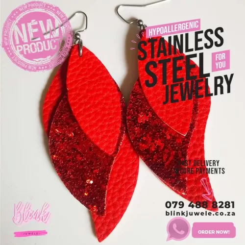 Red Faux Leather earrings