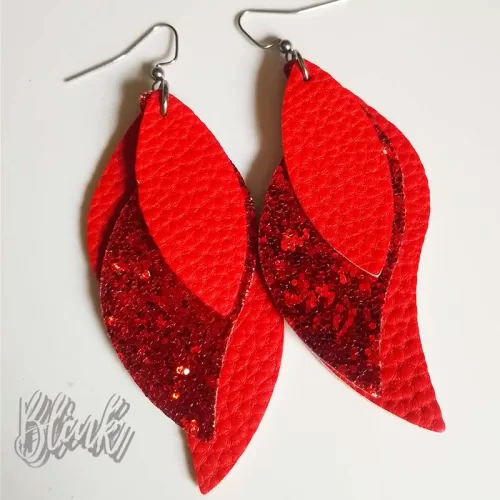 Red Faux Leather earrings