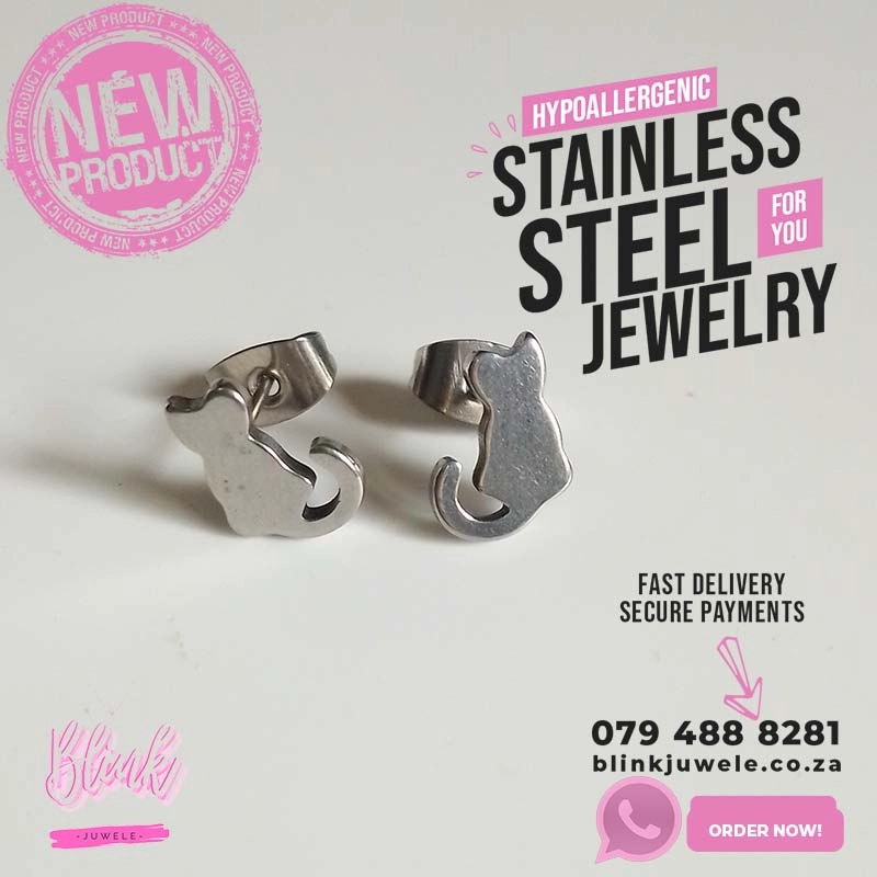 Small Cat Stud Earrings