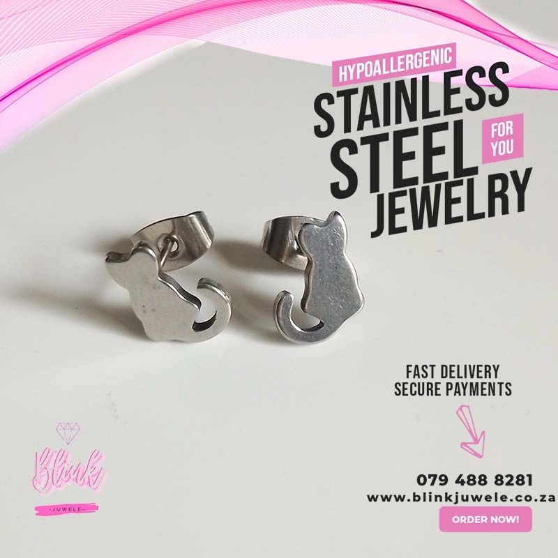 Small Cat Stud Earrings