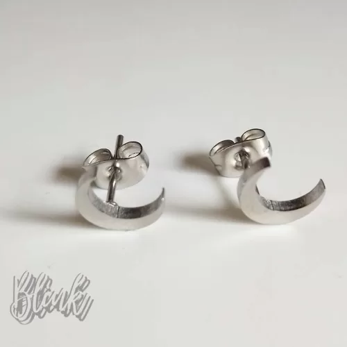 Small Moon Stud Earrings