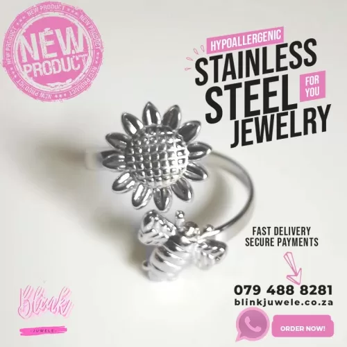 Sunflower Bee Adjustable Ring