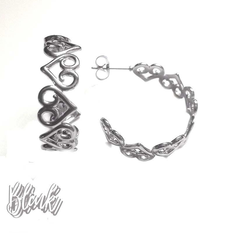 Swirly Heart Hoop Earrings