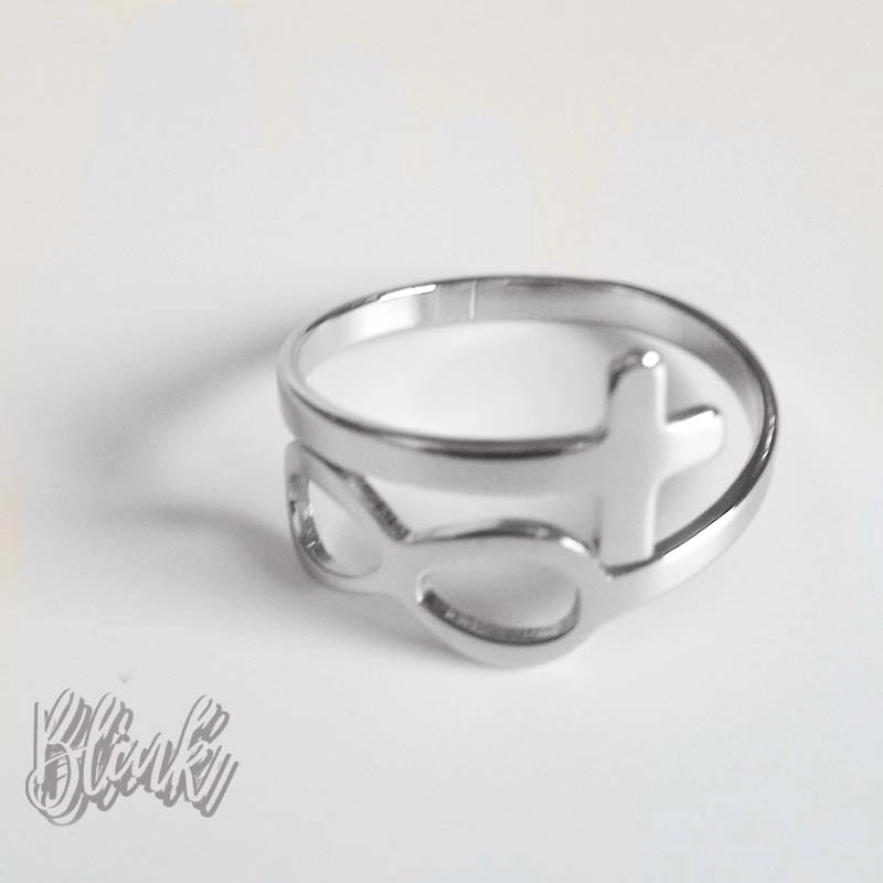 Infinity Cross Adjustable Ring