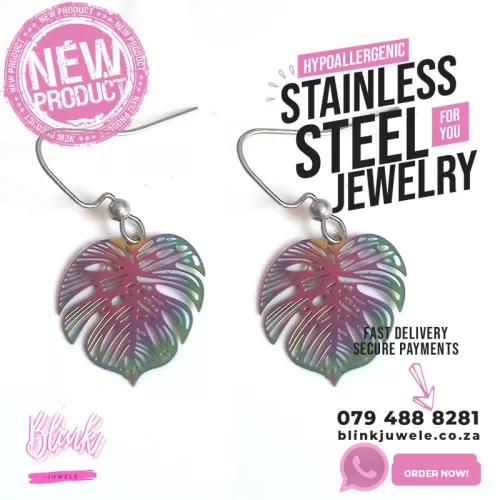 iridescent Leaf Earrings