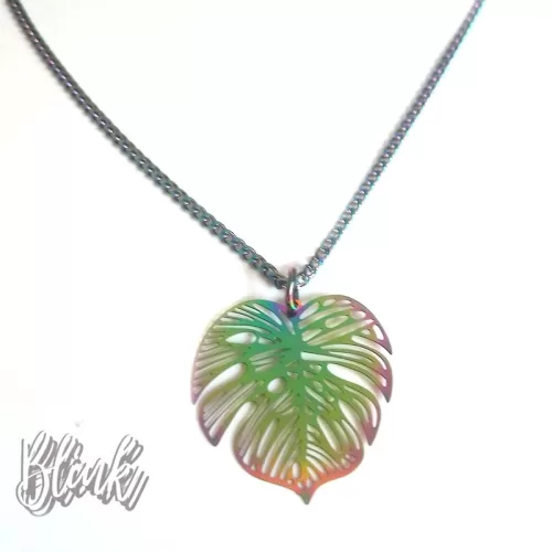 iridescent Leaf Necklace