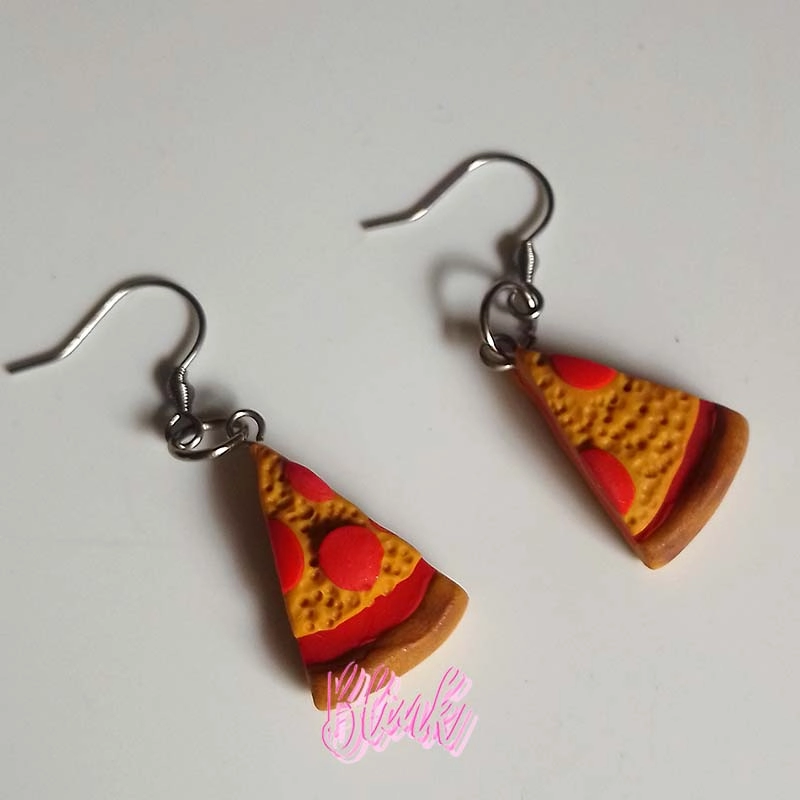 Pizza Polymer Clay Earrings