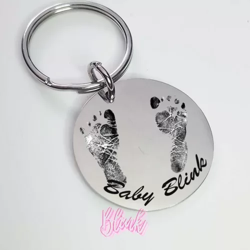 Actual Baby Footprint Keychain