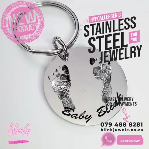 Actual Baby Footprint Keychain