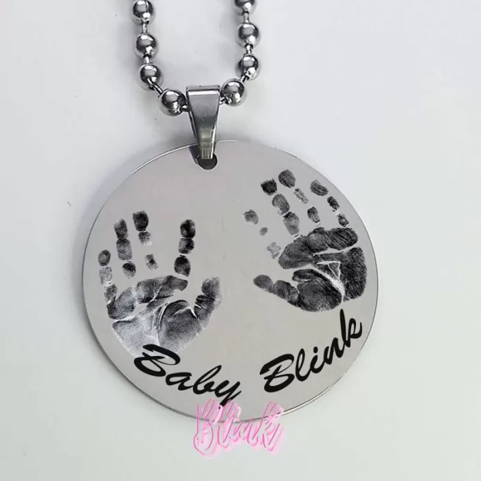 Actual Baby Handprint Necklace