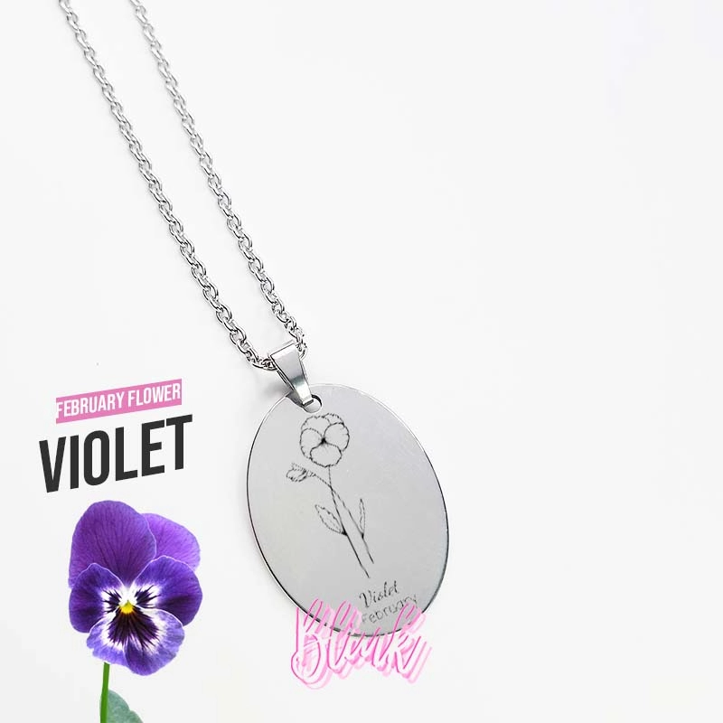 February Birth Month Flower Necklace