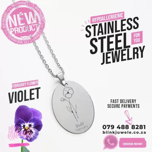 February Birth Month Flower Necklace