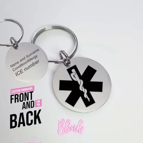 Round Medical Alert Keychain