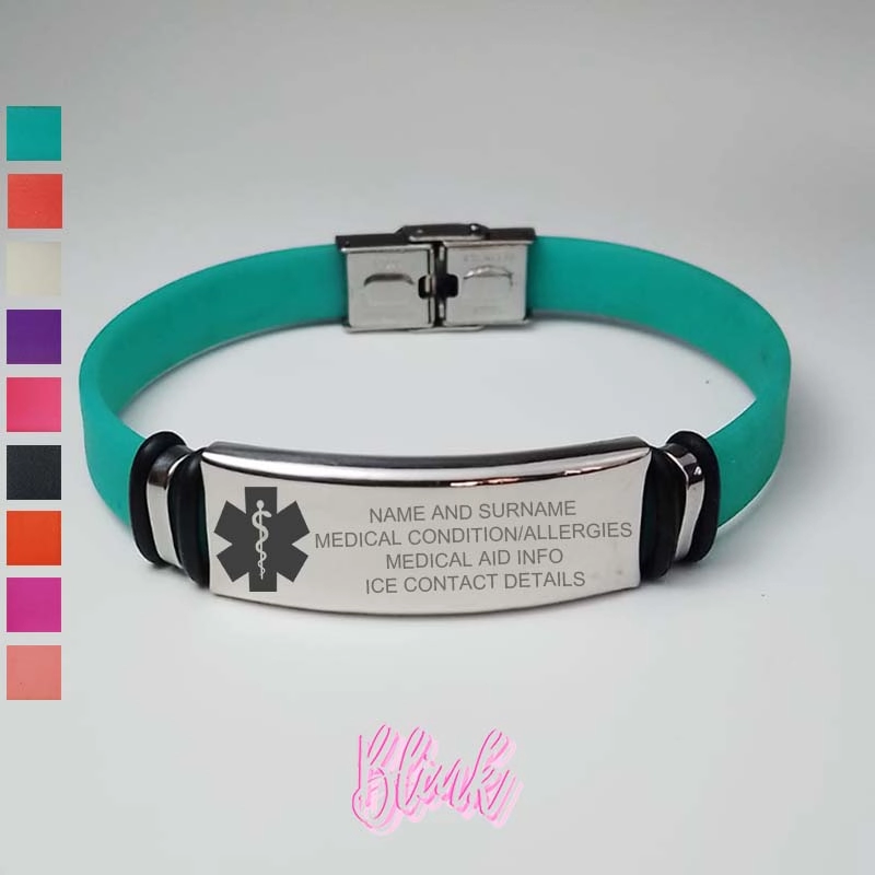 Custom Silicone Medical Alert Bracelet | The ICE ID