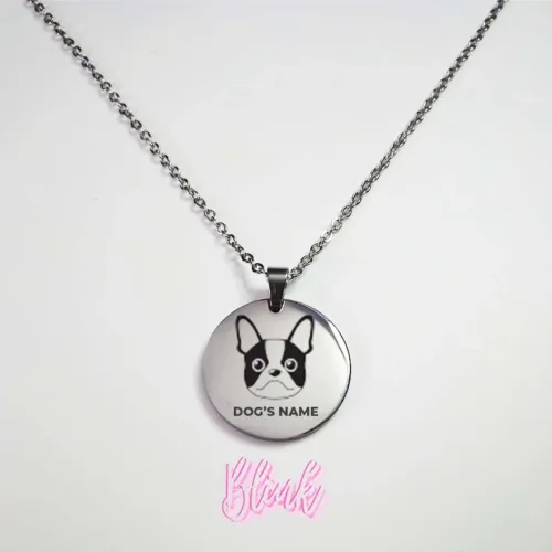 Boston Terrier Engraved Dog Breed Necklace