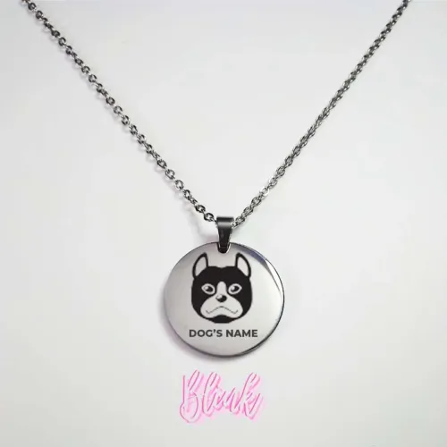 French Bulldog Engraved Dog Breed Necklace