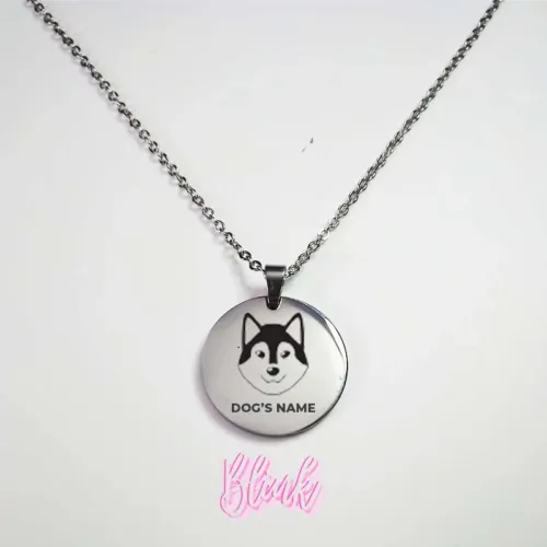 Husky Engraved Dog Breed Necklace