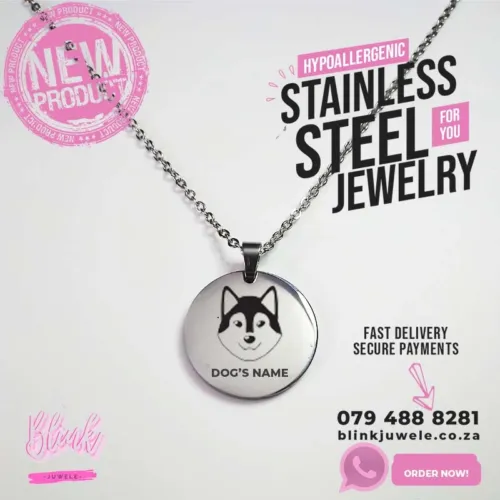 Husky Engraved Dog Breed Necklace