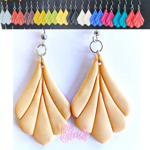 Leafy Teardrop Clay Earrings
