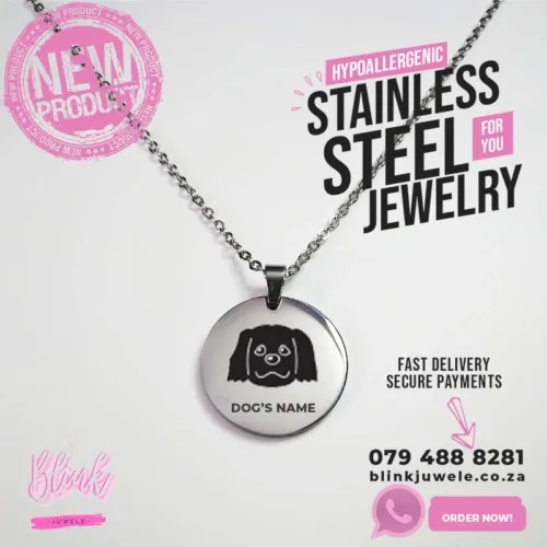 Pekinese Engraved Dog Breed Necklace