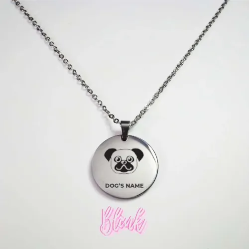Pug Engraved Dog Breed Necklace