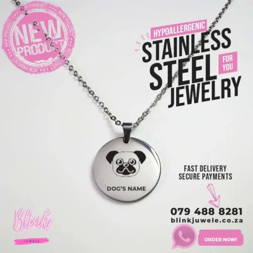 Pug Engraved Dog Breed Necklace