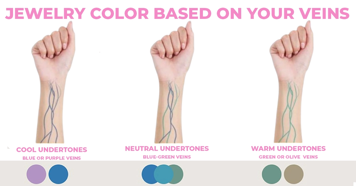 What color jewelry should I wear based on veins?