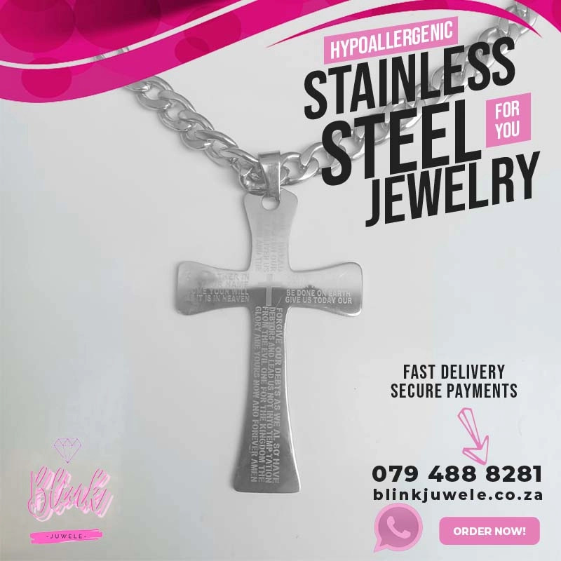 The Lords Prayer Cross Modern Necklace