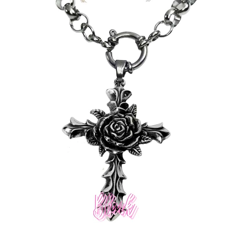 Rose Cross Necklace