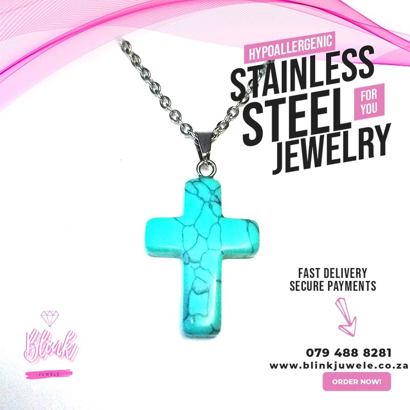 Amazonite Cross Necklace