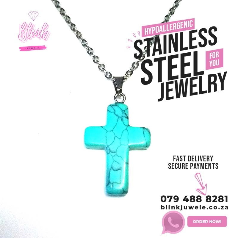 Amazonite Cross Necklace