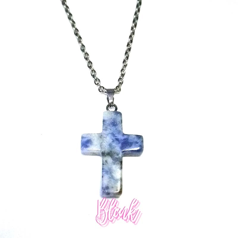 Blue Aventurine Cross Necklace