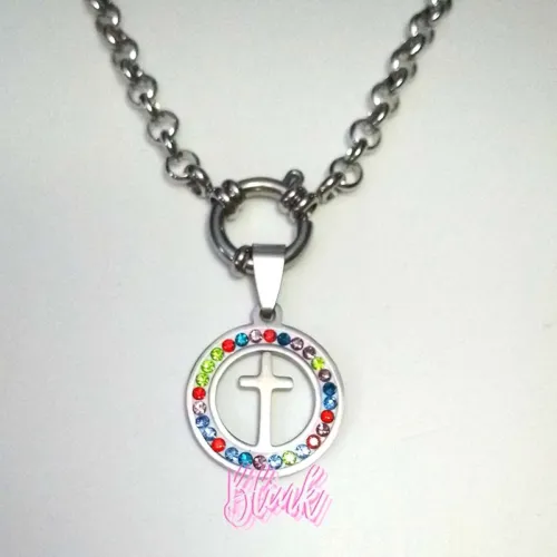Color Crystal Cross Pendant