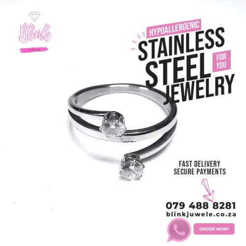 Double Crystal Ladies Ring
