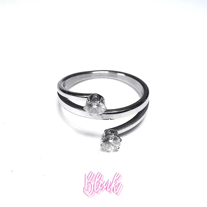 Double Crystal Ladies Ring