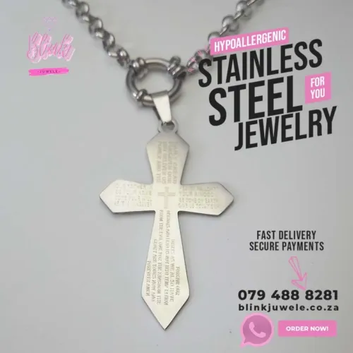 Pointy Lords Prayer Cross Necklace Pendant