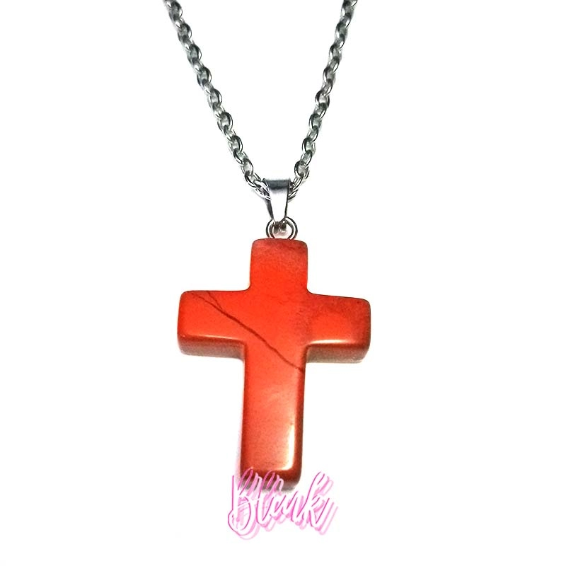 Red Jasper Cross Necklace
