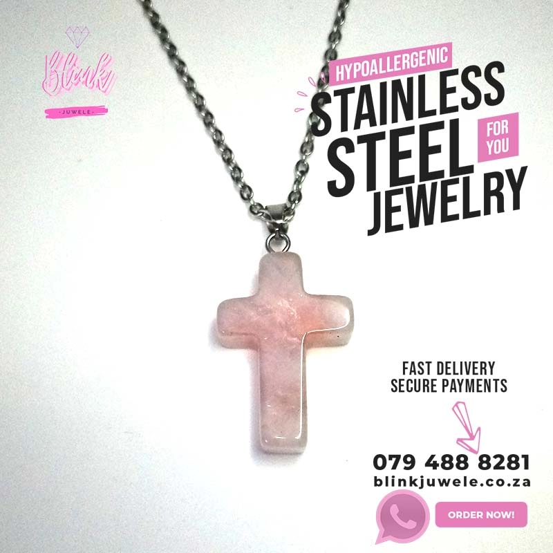 Rose Quartz Cross Necklace