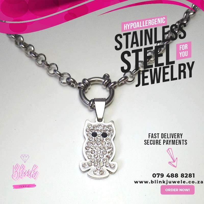 Small Crystal Owl Necklace