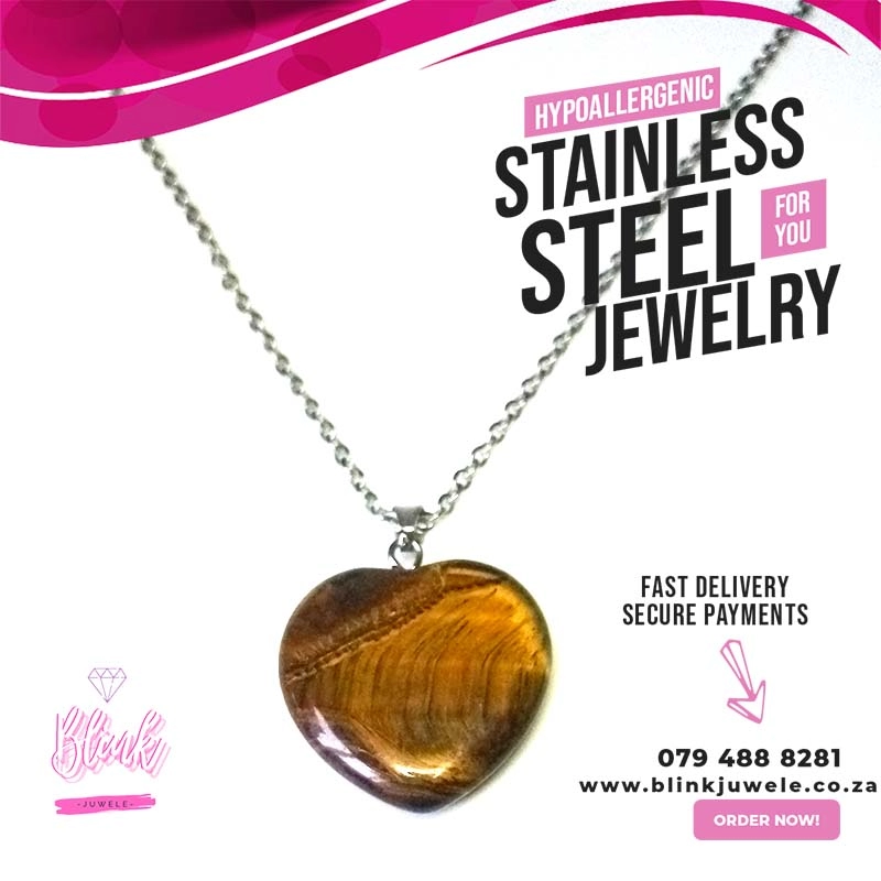 Tiger Eye Heart Necklace