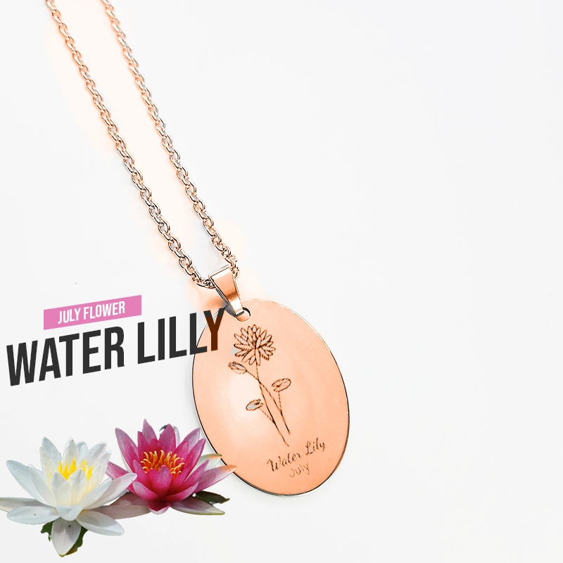 Rose Gold July Birth Month Flower Necklace