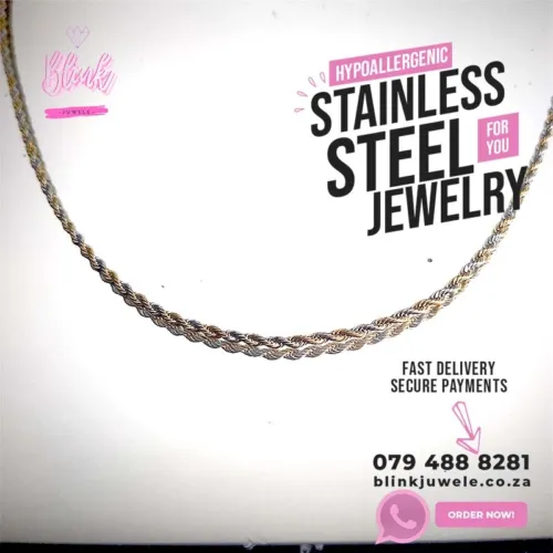 2.5mm Twist Chain Gold and stainless Necklace