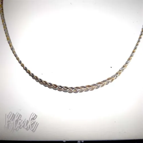 2.5mm Twist Chain Gold and stainless Necklace