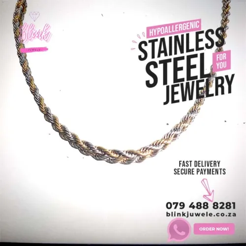 4mm Twist Chain Gold and stainless Necklace