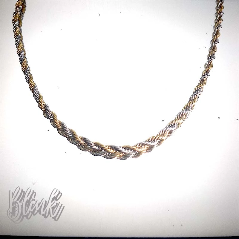 4mm Twist Chain Gold and stainless Necklace