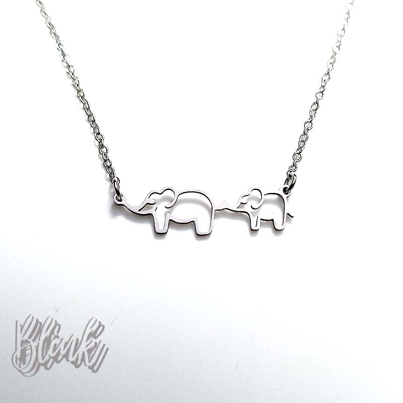 Elephant and Baby Necklace