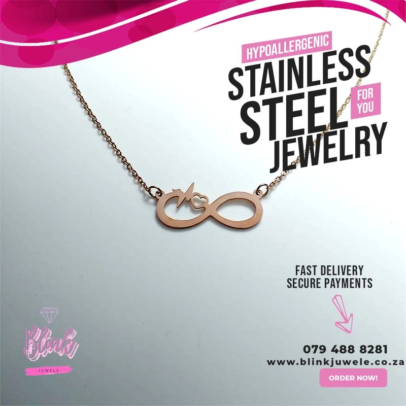 Heartbeat Heart Infinity Necklace