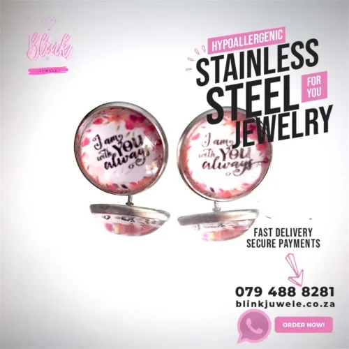 I am with you always Glass Dome Earrings